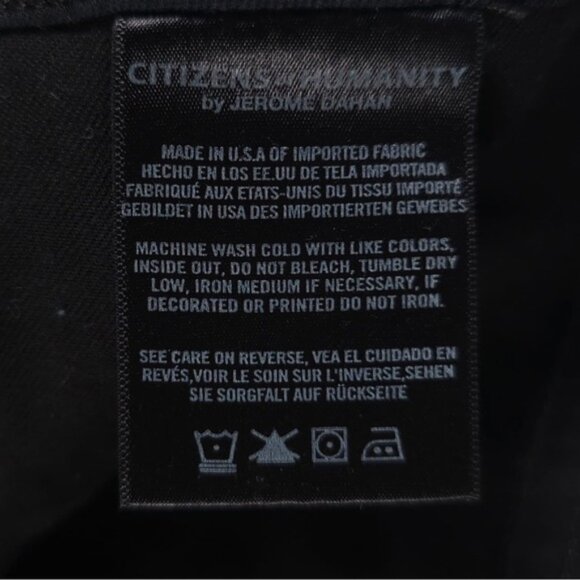 CITIZENS OF HUMANITY MADE IN USA 🇺🇸 Skinny Black Jeans Style 1300-360 Size 29 - Picture 13 of 13